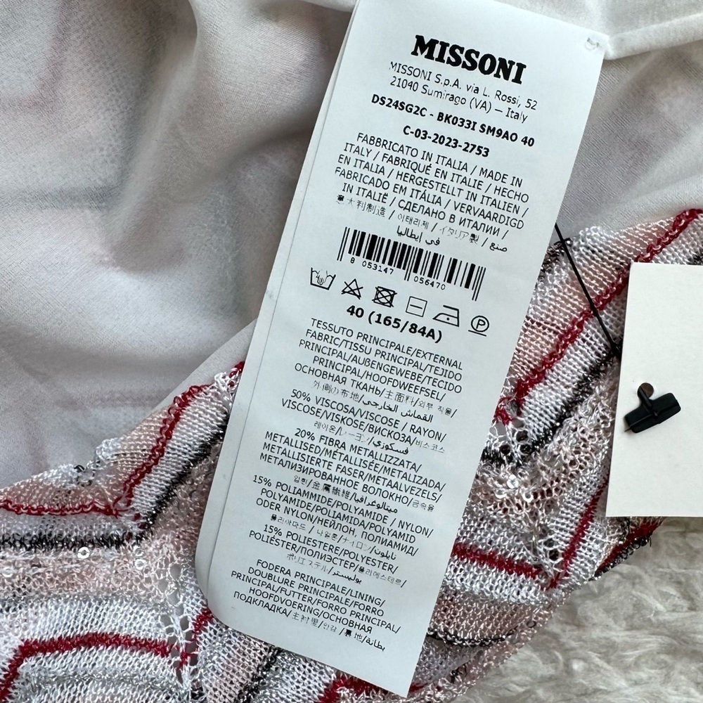 New Missoni Knit Chevron Sequin Mini Dress Tank 2025 Womens Small 40 - Picture 17 of 17
